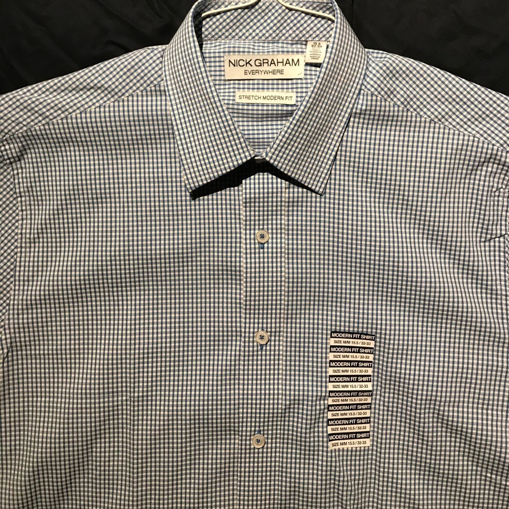 Nick Graham Long Sleeve Dress Shirt Button-Up